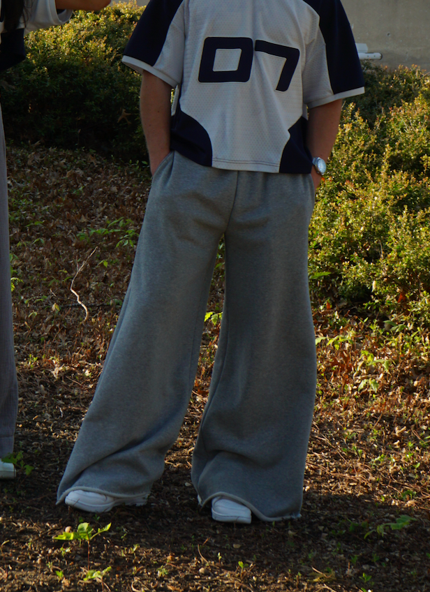 Grey Essential Unisex Wide Leg Sweatpants - SIZE M