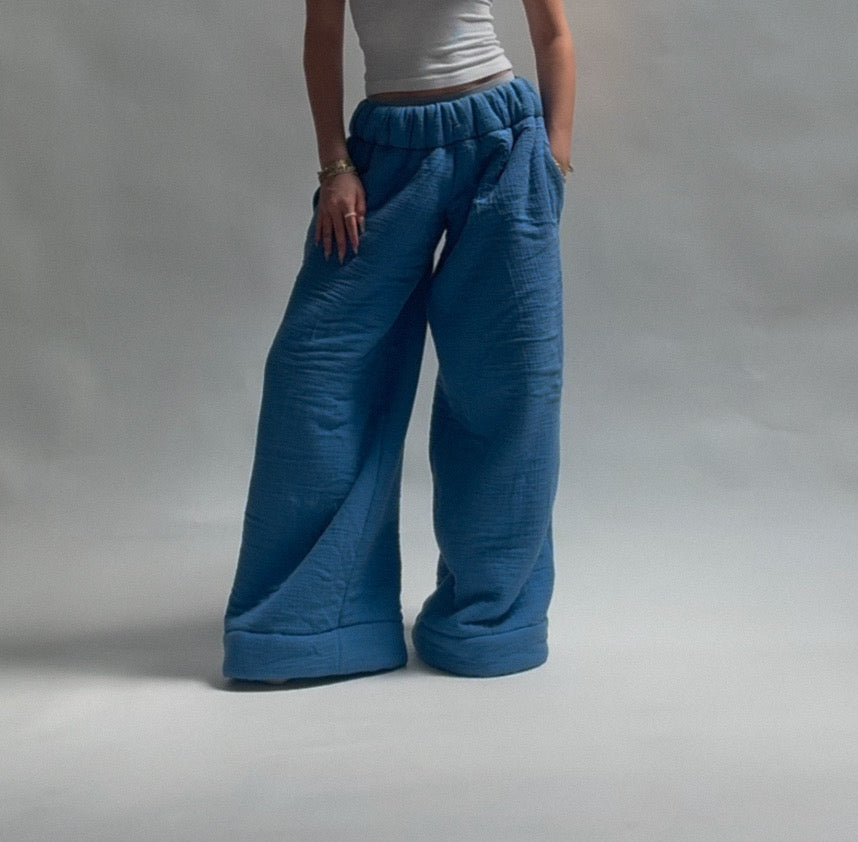 Homebody  Low Rise Blanket Pants - Blue - Size M