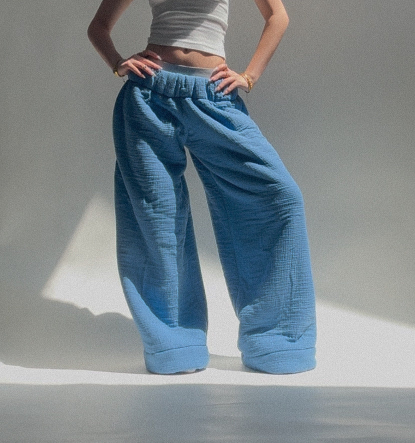 Homebody  Low Rise Blanket Pants - Blue - Size M