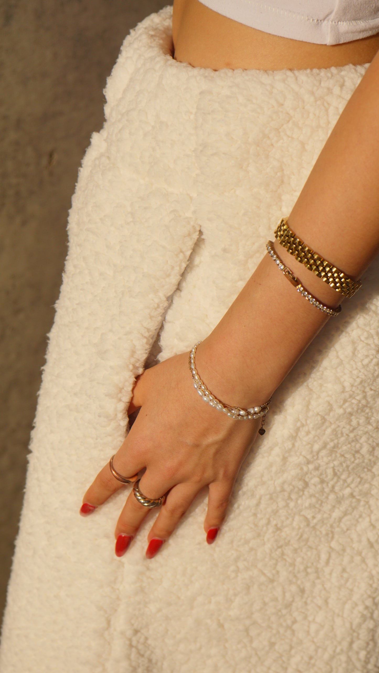 Homebody Full Sherpa Sweatpants - White - Size S