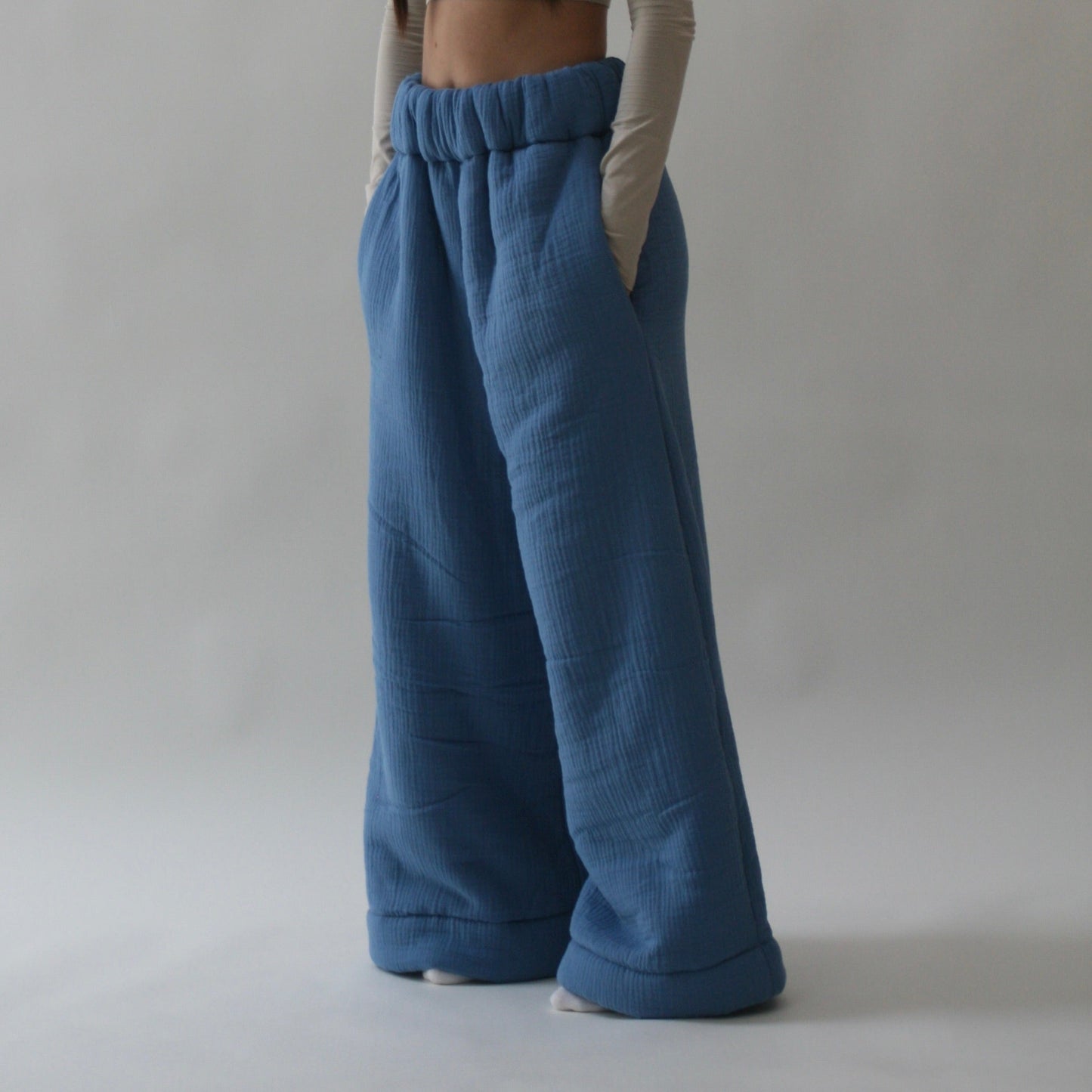 Homebody Regular Blanket Pants - Blue - size s