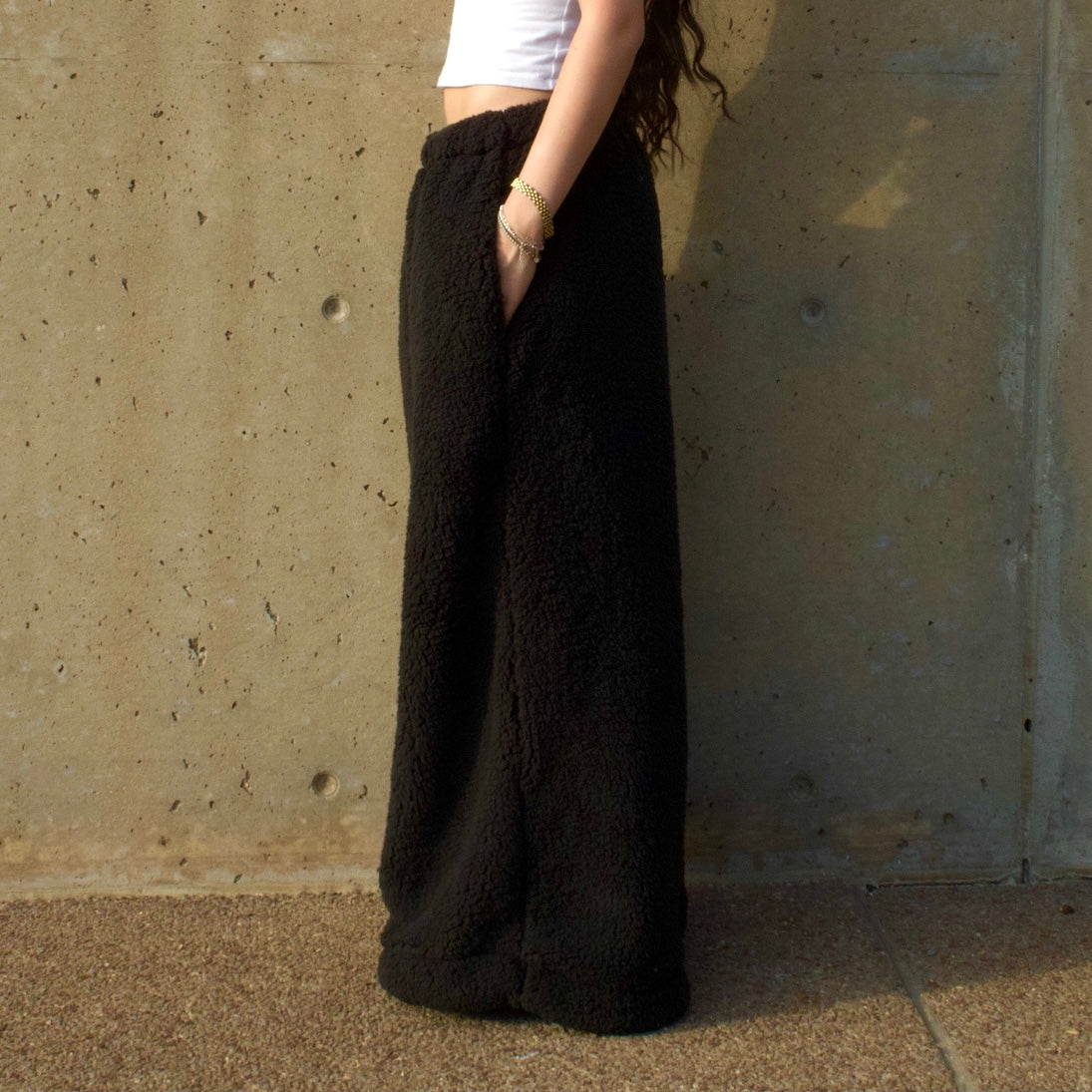 Homebody Full Sherpa Sweatpants - Black - Size Small