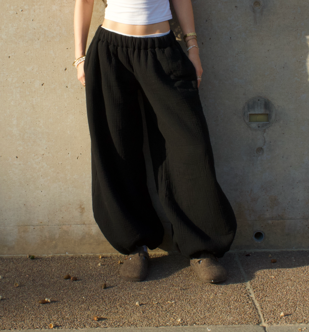 Homebody Low Rise Blanket Pants - Black - Size Small